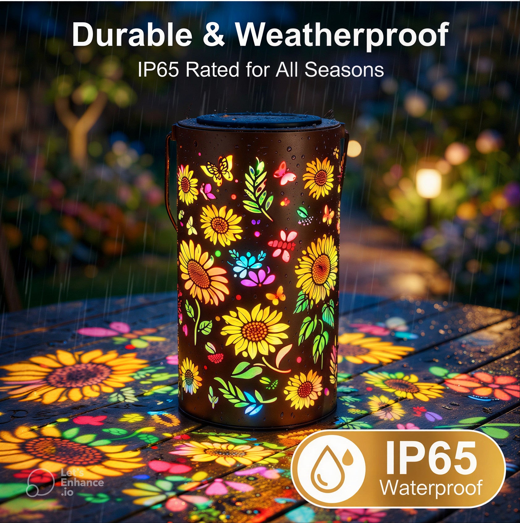 Colorful Sunflower Glow Solar Garden Lantern