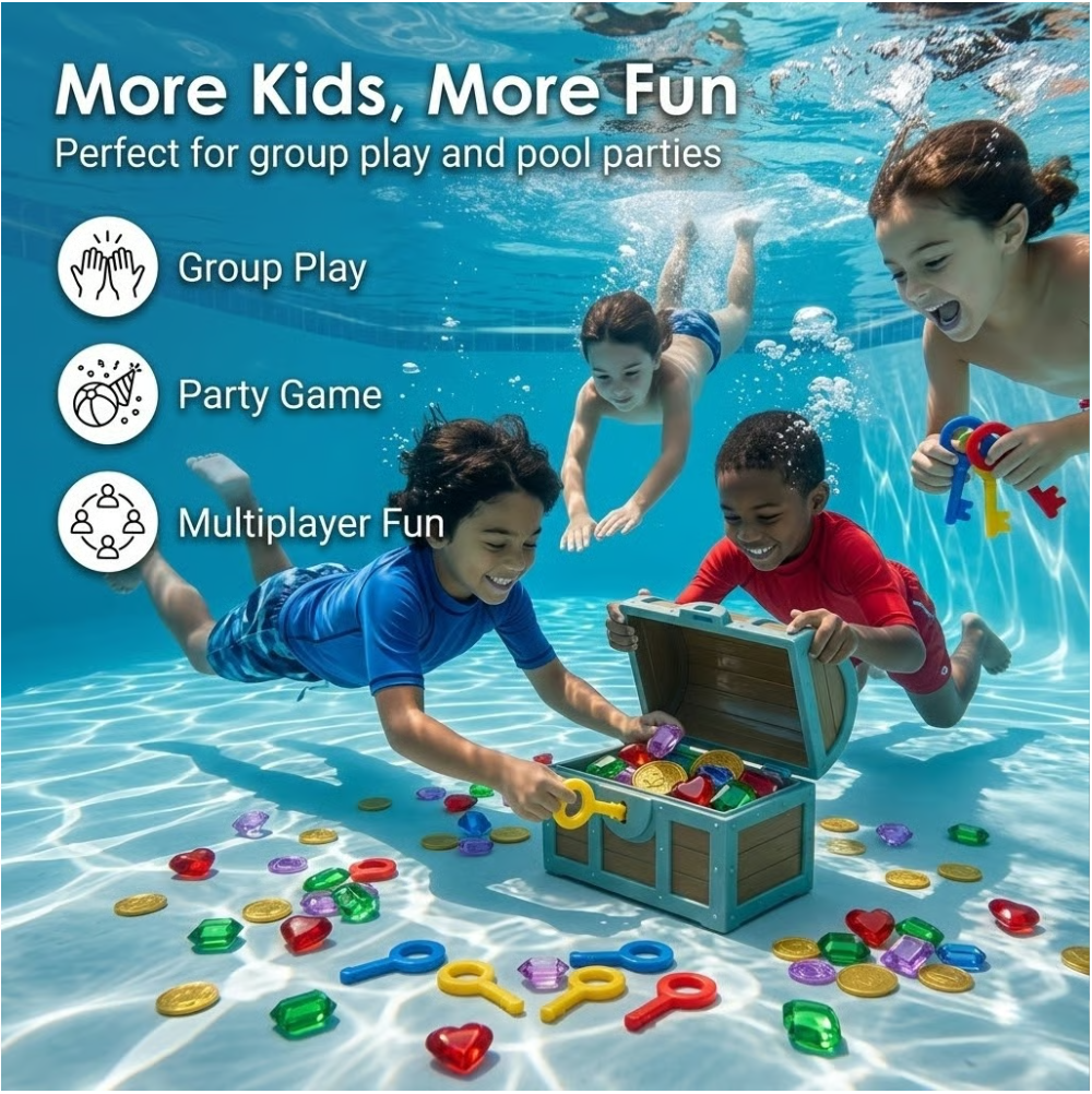 Diving Pirate Treasure Hunt - Interactive Pool Toy Set