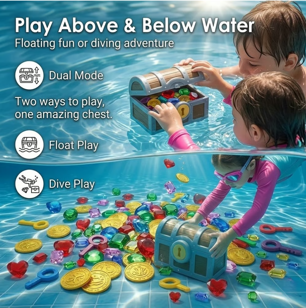 Diving Pirate Treasure Hunt - Interactive Pool Toy Set