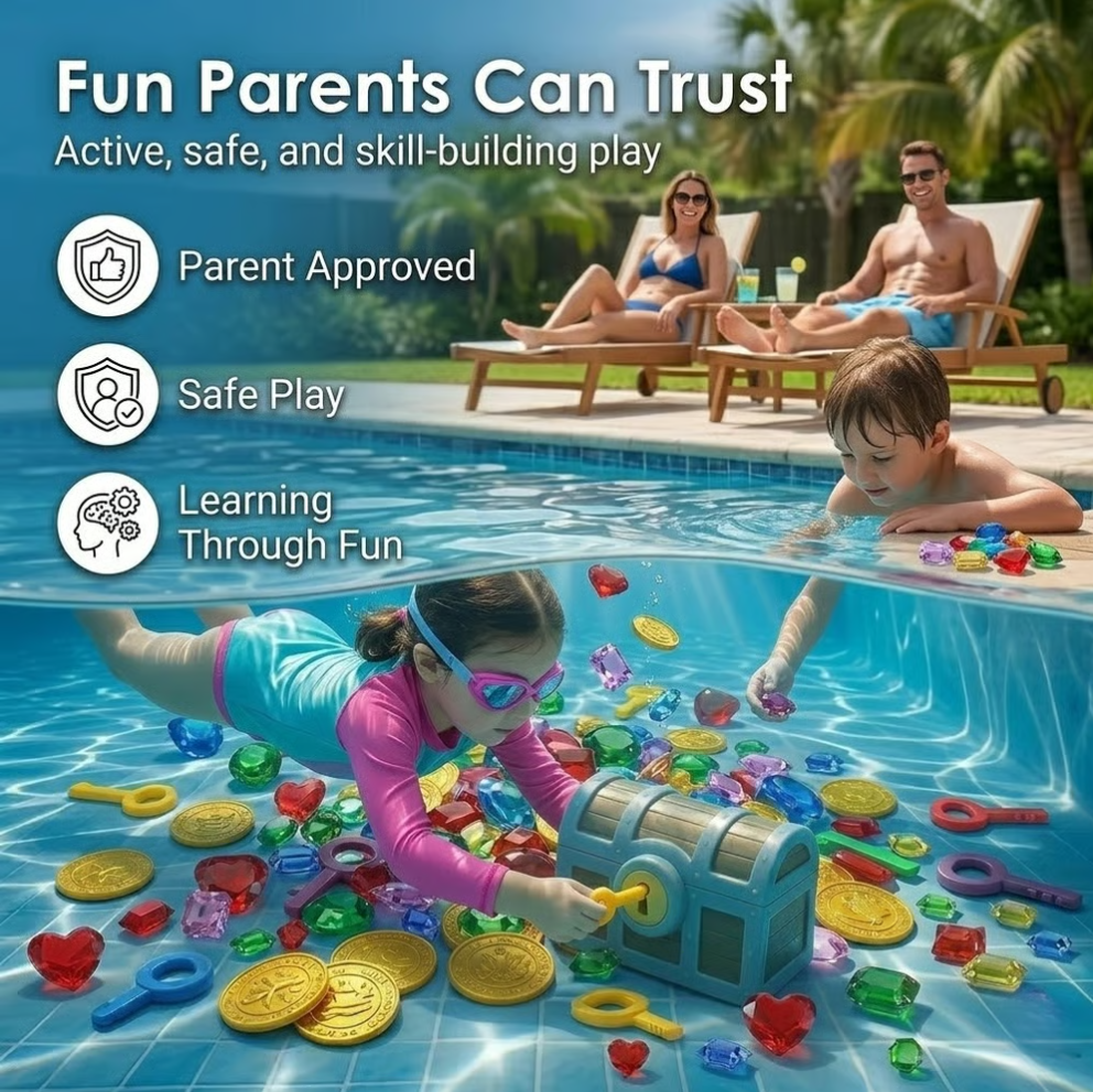 Diving Pirate Treasure Hunt - Interactive Pool Toy Set