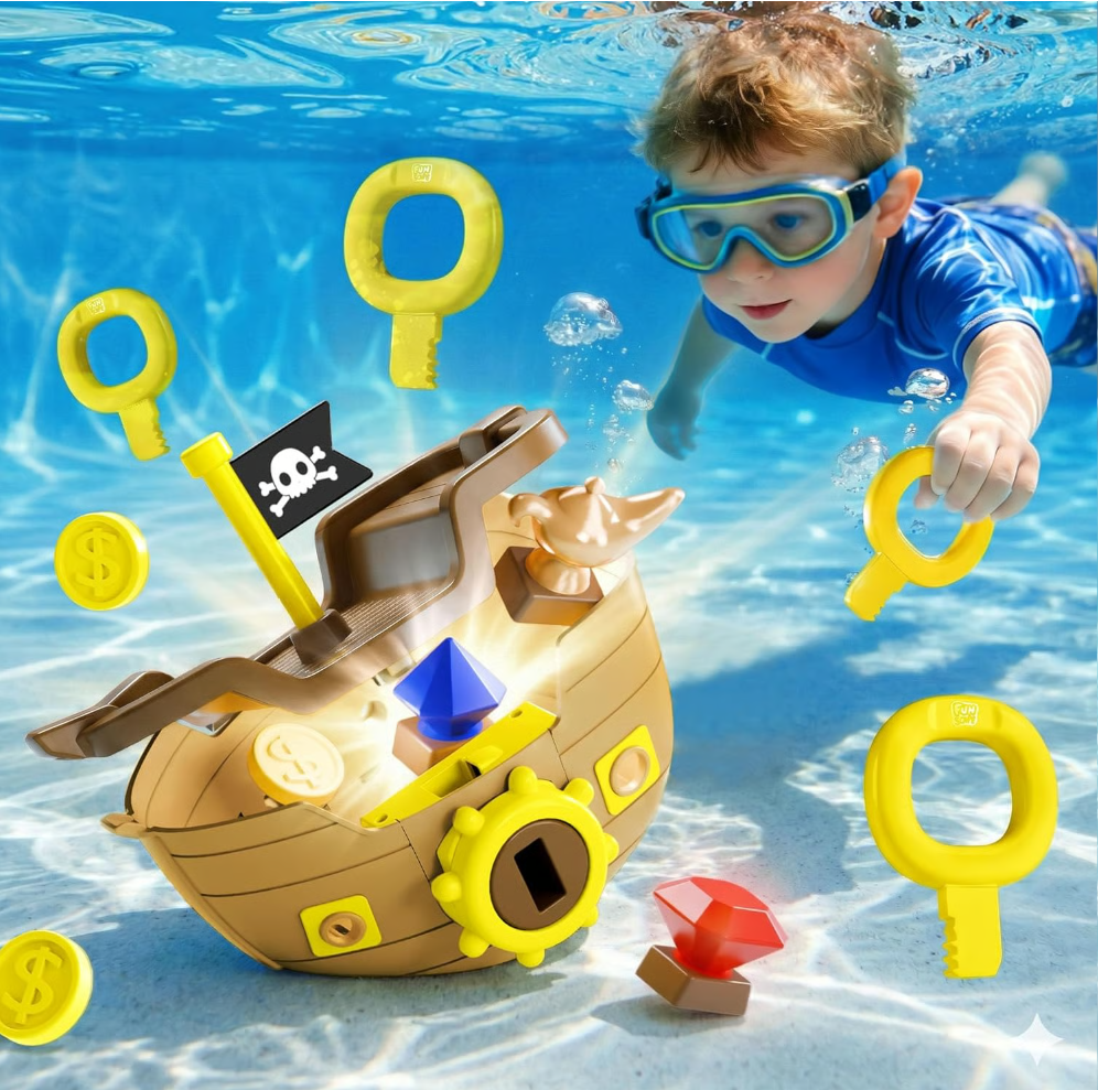 Diving Pirate Treasure Hunt - Interactive Pool Toy Set
