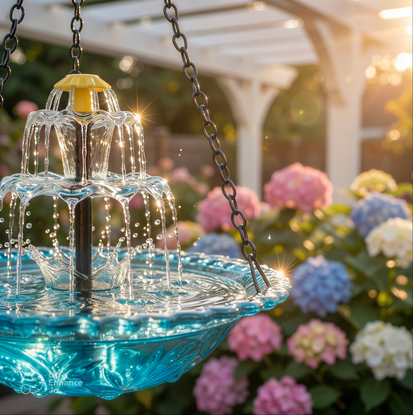 Solar-Powered Hanging Bird Bath Fountain